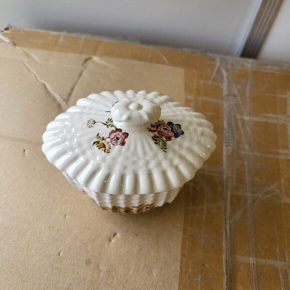 Vintage Copeland Spode Wicker Lane Covered Sugar Bowl GUC SEE PICS "BIN H" - Picture 2 of 9